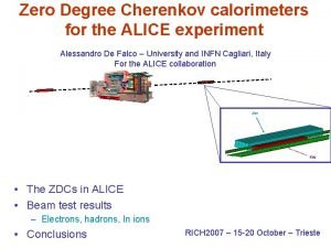 Zero Degree Cherenkov calorimeters for the ALICE experiment