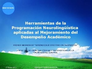 MINDTHERAPIE Herramientas de la Programacin Neurolingstica aplicadas al