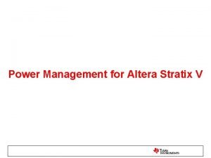 Stratix 10 power management user guide