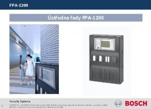 FPA1200 stedna ady FPA1200 Security Systems 1 STPRM