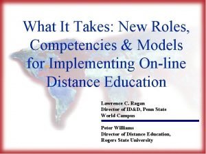 What It Takes New Roles Competencies Models for