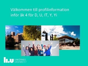 Vlkommen till profilinformation infr k 4 fr D