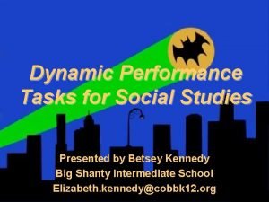 Examples of performance tasks in social studies