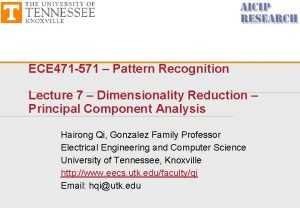 ECE 471 571 Pattern Recognition Lecture 7 Dimensionality