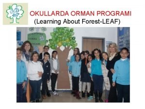 OKULLARDA ORMAN PROGRAMI Learning About ForestLEAF TREV TRKYE