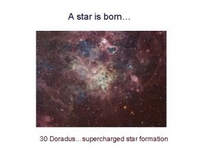 A star is born 30 Doradussupercharged star formation