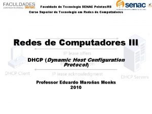 Faculdade de Tecnologia SENAC PelotasRS Curso Superior de