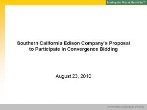 SM Southern California Edison Companys Proposal to Participate