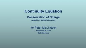 Continuity equation maxwell