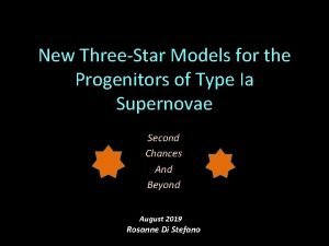 New ThreeStar Models for the Progenitors of Type