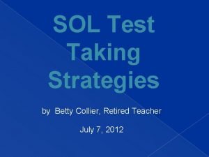 Sol test taking strategies