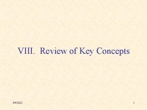 VIII Review of Key Concepts 342021 1 Complex