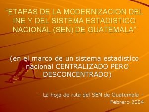 Etapas de la modernización