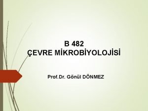 B 482 EVRE MKROBYOLOJS Prof Dr Gnl DNMEZ