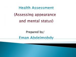 Component of health assessment