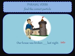 Complete the phrasal verbs with the correct particle