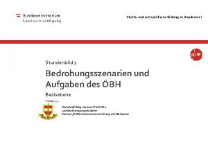 Staats und wehrpolitische Bildung im Bundesheer Stundenbild 7