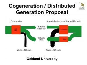 Cogeneration Distributed Generation Proposal Oakland University Clean energy