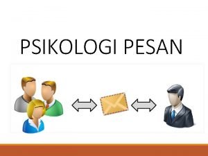 PSIKOLOGI PESAN Manusia mengucapkan katakata dan kalimat dengan