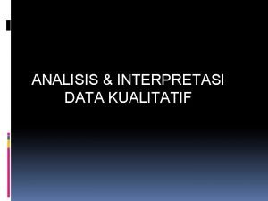 Interpretasi data kualitatif