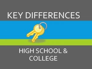 KEY DIFFERENCES HIGH SCHOOL COLLEGE APPLICABLE LAWS HIGH