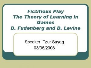 Fictitious play game theory