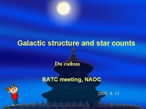 Galactic structure and star counts Du cuihua BATC