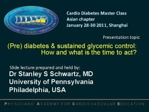 Cardio Diabetes Master Class Asian chapter January 28