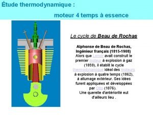 tude thermodynamique moteur 4 temps essence Le cycle
