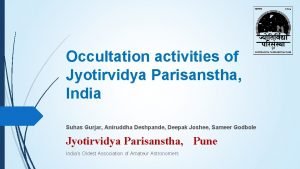 Occultation activities of Jyotirvidya Parisanstha India Suhas Gurjar