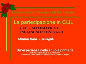 Universit Ca Foscari e IRRE Veneto La partecipazione