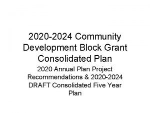 2020 2024 Community Development Block Grant Consolidated Plan