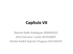 Captulo VII Shantal Bello Rodrguez A 00965655 Mitzi