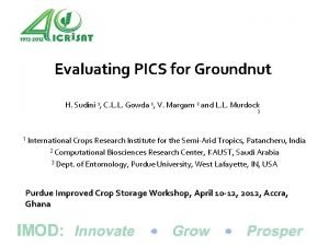 Evaluating PICS for Groundnut H Sudini 1 C