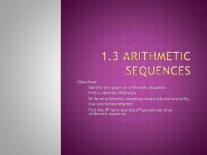 How to graph an arithmetic sequence