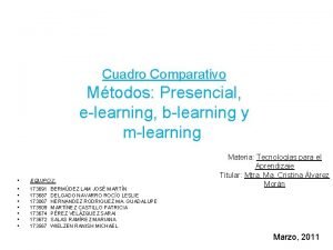 Cuadro comparativo e-learning b-learning m-learning