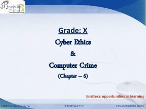 Cyber Ethics Computer Crime Grade X Cyber Ethics