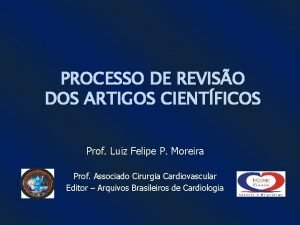PROCESSO DE REVISO DOS ARTIGOS CIENTFICOS Prof Luiz