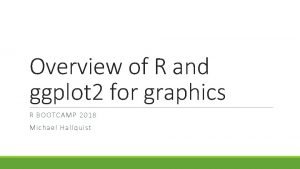 Overview of R and ggplot 2 for graphics
