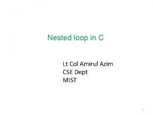 Nested Loop Nested loop in C Lt Col