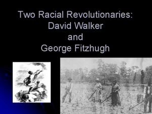 Two Racial Revolutionaries David Walker and George Fitzhugh