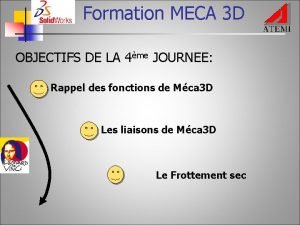 Formation MECA 3 D OBJECTIFS DE LA 4me