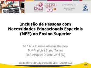 Incluso de Pessoas com Necessidades Educacionais Especiais NEE