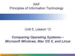 NAF Principles of Information Technology Unit 5 Lesson