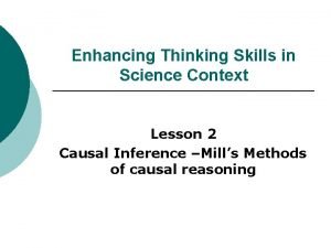 Enhancing Thinking Skills in Science Context Lesson 2