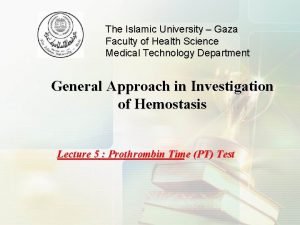 The Islamic University Gaza Faculty of Health Science
