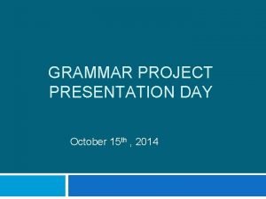 Project presentation day