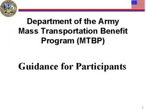 Army mass transportation benefit program