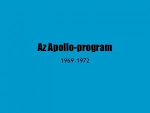 Az Apolloprogram 1969 1972 A program clja Az