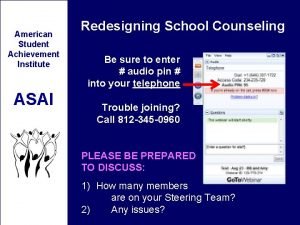 American Student Achievement Institute ASAI Redesigning School Counseling